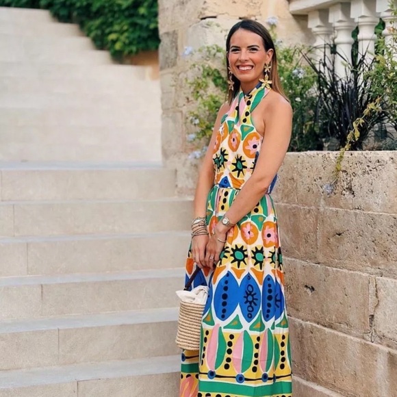 Zara Printed 2pc Co Ord Skirt Set halter top Size Small/Skirt XS NWT - Picture 13 of 15